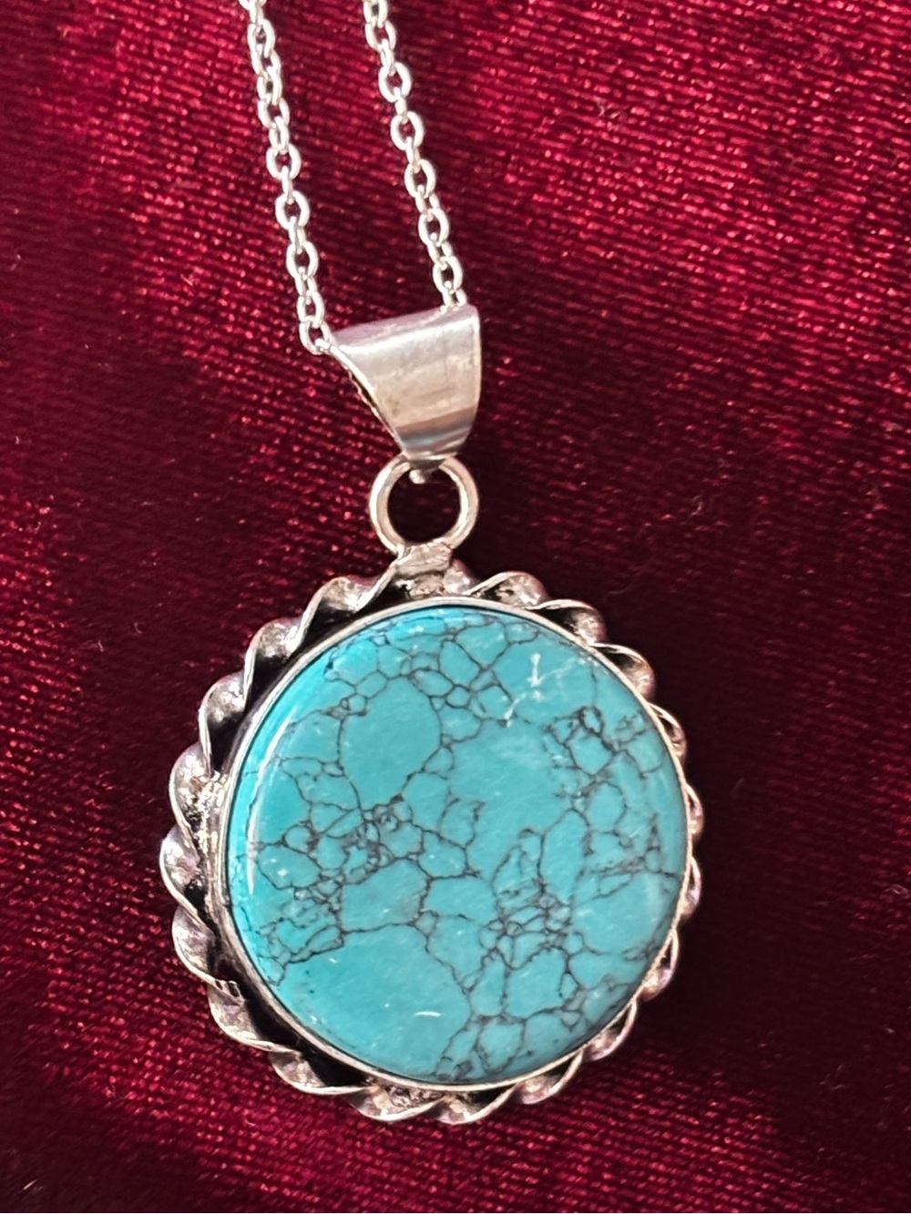 ARTESIAN HANDCRAFTED, STERLING SILVER TURQUOISE NECKLACE